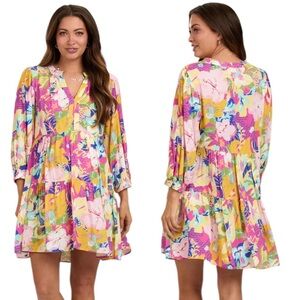UMGEE Elora Split Neck Floral Dress